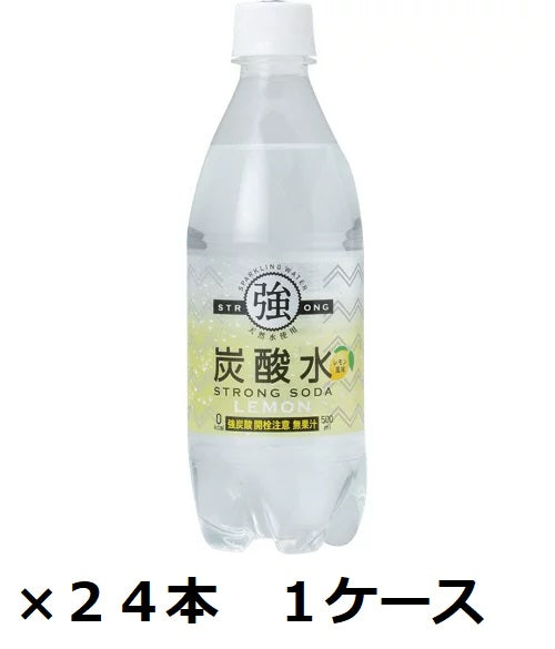[Tomomasu Beverage] Carbonated water, strong carbonated water, <lemon flavor>, 500ml PET, 24 bottles, 1 case