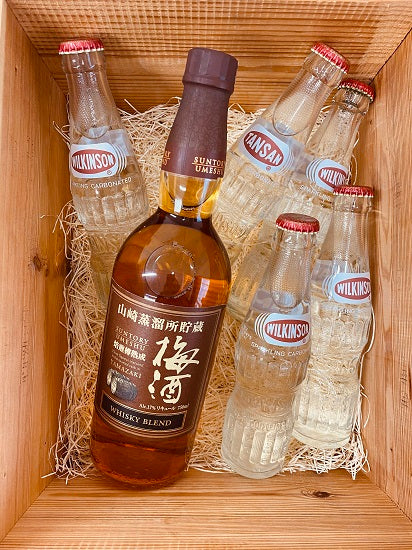 [Suntory] Plum wine, stored at Yamazaki Distillery, roasted barrel-aged plum wine, 17°, 750ml, 1 bottle, Wilkinson Tansan, 190ml bottle, 5 bottles, Plum wine and soda set