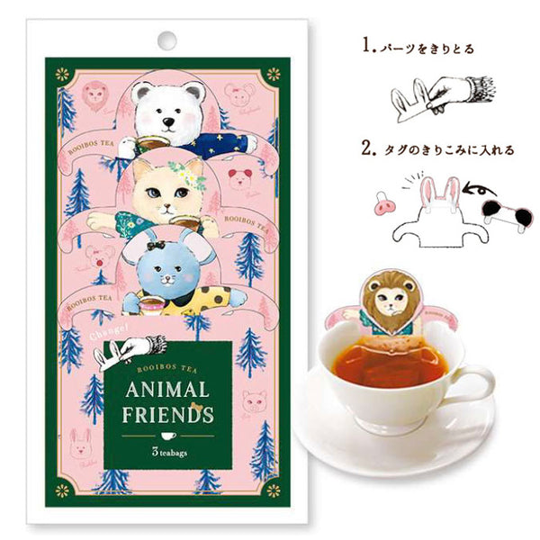 [Japan Green Tea Center] Hook Tea Animal Friends (Rooibos Tea) 6g (2g x 3 bags) x 1 piece