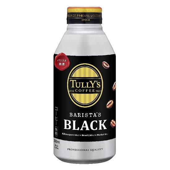 伊藤園　TULLY'S COFFEE BARISTA'S BLACK　390mlボトル缶　1ケース≪24本入り≫