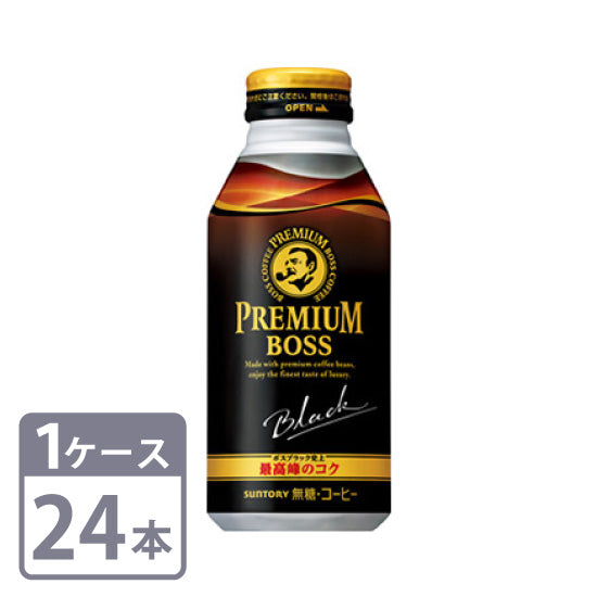 Premium Boss Black Suntory 390g x 24 Bottle Cans 1 Case Set Free Shipping