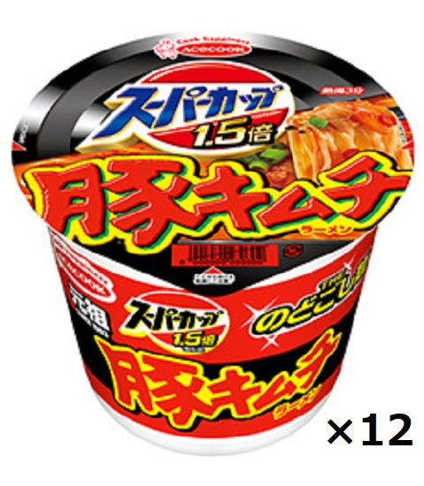 [Ace Cook] Super Cup 1.5x Pork Kimchi Ramen 107g x 12 pieces