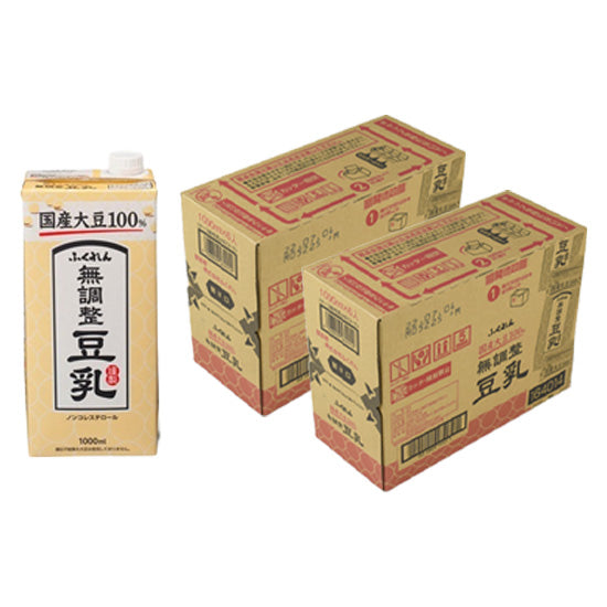 [Fukuren Co., Ltd.] Domestic soybeans, unadjusted soy milk, 1000ml pack, 6 bottles x 2 cases, set, 12 bottles in total [Free shipping]