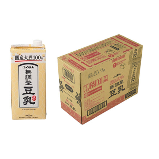 [Fukuren Co., Ltd.] Domestic soybeans, unadjusted soy milk, 1000ml pack, 6 bottles x 1 case, set [Free shipping]