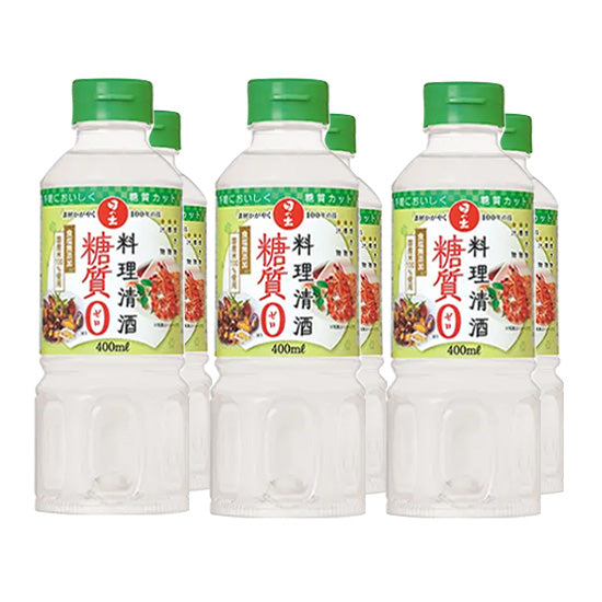 [King Jozo] Hinode Cooking Sake, Zero Carbohydrate, Domestic Additive-Free, 400ml x 6 bottles set