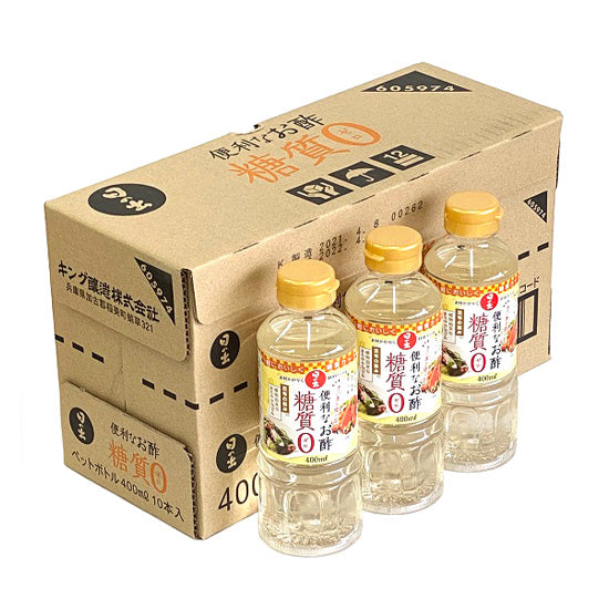 [King Jozo] Hinode Convenient Vinegar Zero Carbohydrate Vinegar with Flavor of Kelp 400ml x 10 Bottles