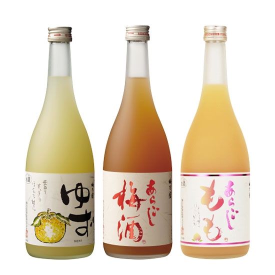 Umenoyado Sake Brewery Exquisite! Japanese Fruit Liquor Series Drink Comparison Trial Set of 3 720ml (Aragoshi Umeshu, Aragoshi Momo, Yuzu Sake) Free Shipping