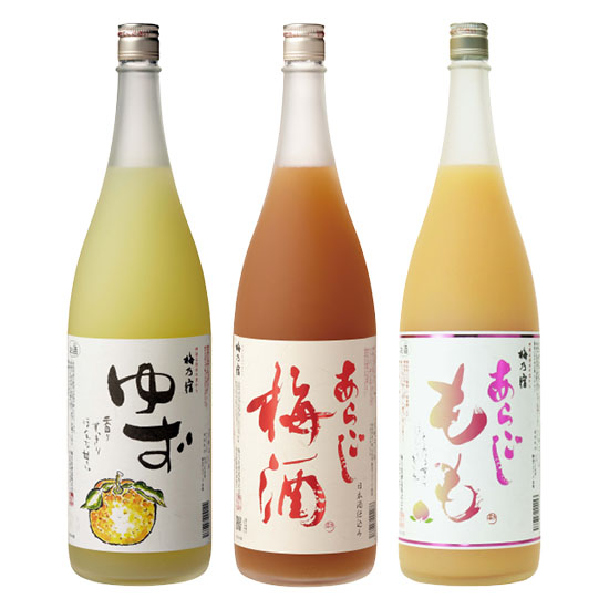 Umenoyado Sake Brewery Exquisite! Japanese Fruit Liquor Series Drink Comparison Trial Set of 3 1800ml (Aragoshi Umeshu, Aragoshi Momo, Yuzu Sake) Free Shipping