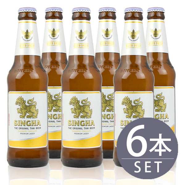 Singha Beer Bottled beer 330ml 6 small bottles [Imported beer] [Thailand] [Overseas]