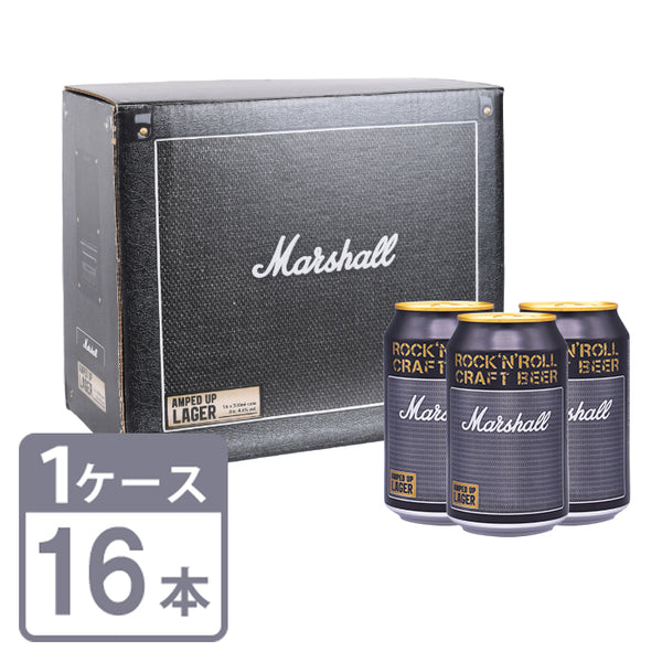 仕入先終了 ビール ギフト マーシャル Marshall アンプトアップ・ラガー 330ml 缶×16本 入りギフトボックス 送料無料