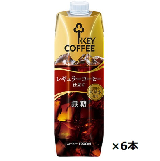 キーコーヒー リキッドコーヒー　無糖　テトラプリズマ　1000ml×6本　送料無料