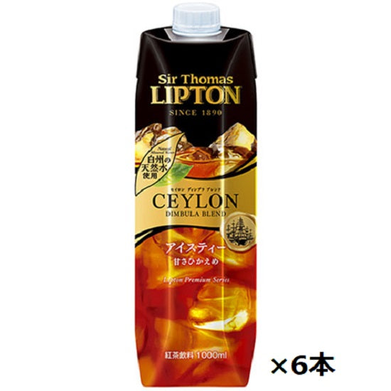 Key Coffee Sir Thomas Lipton Iced Tea Moderately Sweet Tetra Prisma Black Tea Beverage 1000ml x 6 bottles Free Shipping