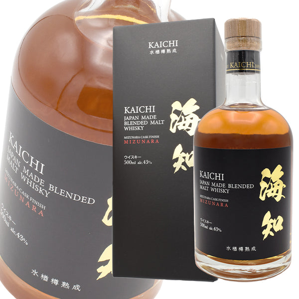 Whiskey 43%, aged in oak barrels, KAICHI, 500ml bottle, boxed, 1 bottle JAPAN MADE BLENDED MALT WHISKY KAICHI Free shipping Great for gifts!