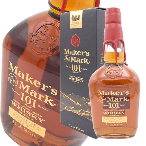 Whiskey 50.5% Maker's Mark 101 Proof Kentucky Straight Bourbon 1000ml 1 Bottle