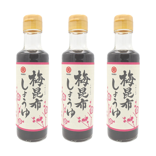 Marten plum kelp soy sauce 195ml bottles x 3. Great for sashimi, fried foods, and egg-cooked rice!