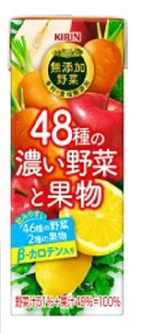 〔賞味期限2024年1月10日〕キリン 無添加野菜 48種の濃い野菜と果物 200ml×24本 紙パック 1ケースセット　〔訳アリ〕〔割引〕〔現品限り〕