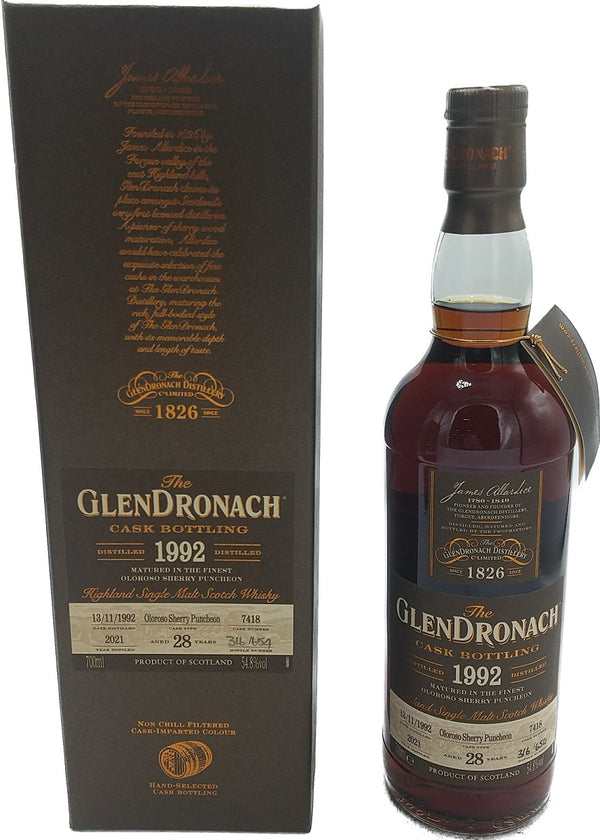 Whiskey 54.8% Glendronach 28 Years Old 1992 Oloroso Puncheon 700ml 1 bottle This product is on order.