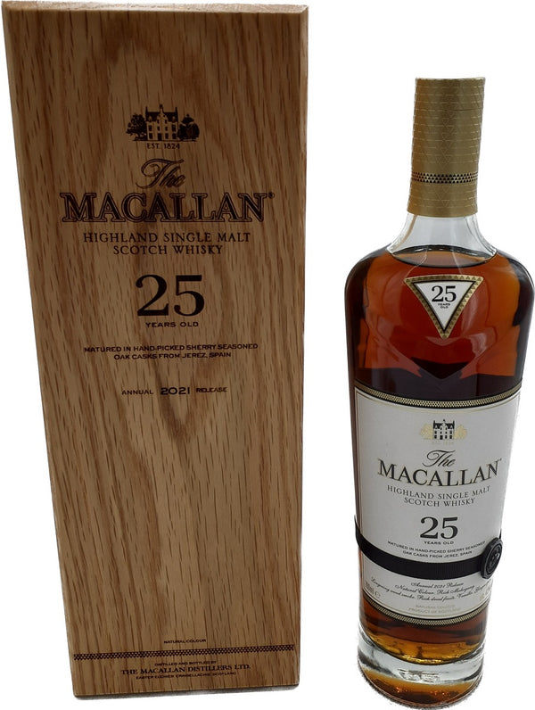 Whiskey 43% The Macallan 25 Years Old Sherry Oak 700ml 1 Bottle This product is on order.