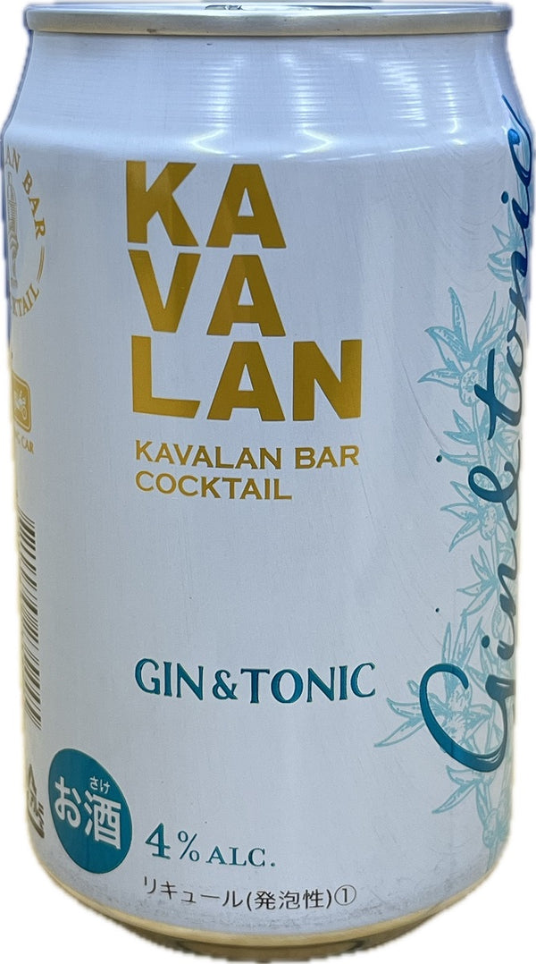 Gin Kavalan Bar Cocktail Gin and Tonic 320ml cans 24 bottles 1 case