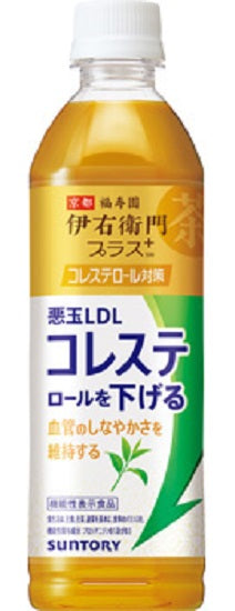 〔賞味期限2024年7月〕サントリー 伊右衛門プラス コレステロール対策 500mlペット×24本 1ケース 機能性表示食品 〔訳アリ〕〔割引〕〔現品限り〕〔箱なし〕〔へこみあり〕