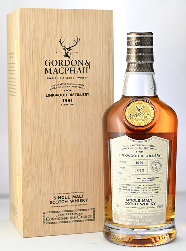 ウイスキー 57.8度 リンクウッド 1991/31年 コニサーズチョイスカスク ゴードン＆マクファイル 700ml 1本 正規