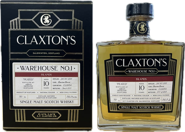 ウイスキー 56.3度 クラクストンズ ウェアハウスNo.1 アラン 2011/10年 ピーテッド 700ml 1本